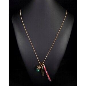 India Hicks Identity Necklace Womens Green Gold Semi Precious Retired Jewelry